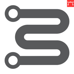 Towel rail glyph icon, plumbing service and household equipment, towel dryer vector icon, vector graphics, editable stroke solid sign, eps 10.