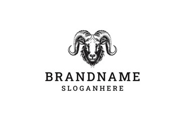 Obraz premium Head goat logo template vector illustration design