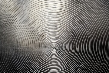 Simplistic fingerprint pattern on a brushed metal texture