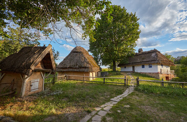 Obraz premium Traditional Ukrainian house in Pirogovo, Ukraine