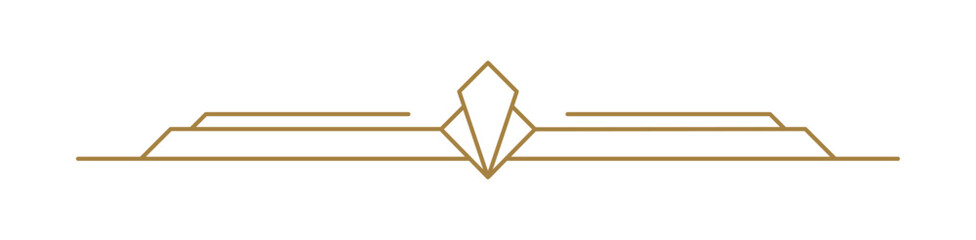 Art deco vector line text divider. Holiday border horizontal line shape icon for decorative business element, greeting card, invitation. design illustration