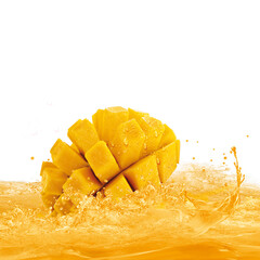 mangue qui surf dans les vagues de son jus