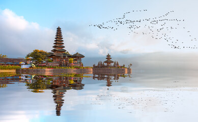 Pura Ulun Danu Bratan temple - Hindu temple on Bratan lake - Bali island, Indonesia