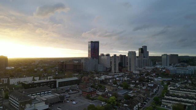 Aerial view of Central Croydon London City of England United Kingdom. April 24th, 2024