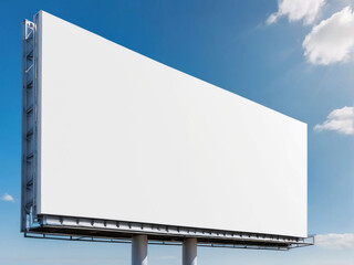 Obraz premium Blank big billboard against blue sky background.
