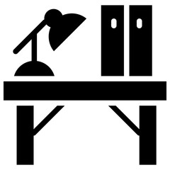 study desk solid icon