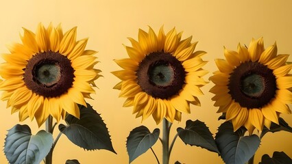 Big yellow sunflowers, with their towering stalks and vibrant, sun-like blooms.