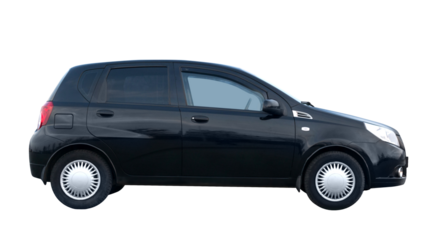 Side view hatchback car isolated on white background