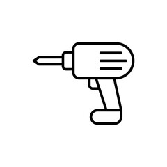Drill outline icons, minimalist vector illustration ,simple transparent graphic element .Isolated on white background