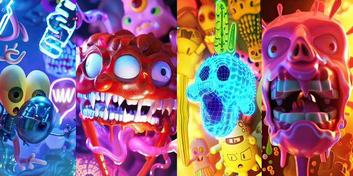 The Meme Machines: A collage of Internet memes, showcasing the viral nature of digital ideas