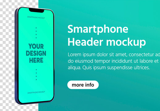 Smartphone mockup header &ndash; ai generated image