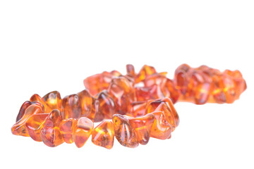 amber necklace isolated on white