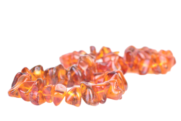 amber necklace isolated on white