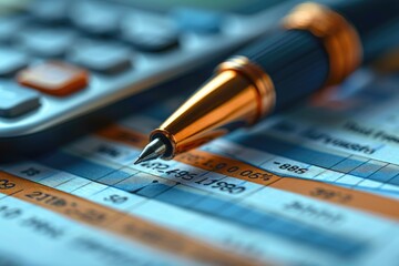 Data analysis graph paper with pen professional photography