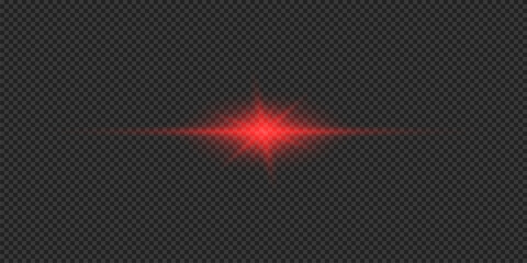 Red horizontal light effect of lens flares