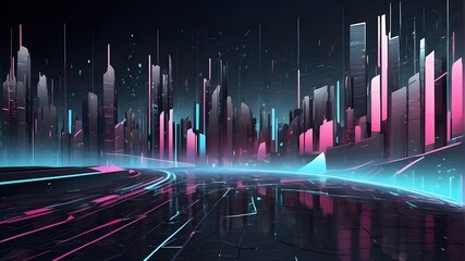 futuristic vector background for data streams. technique for data transport. Cyberpunk technology