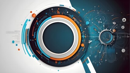 Obraz premium technological background, vector tech circle, and digital business.