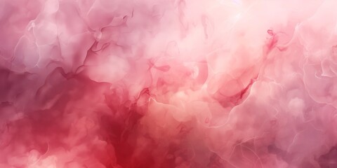 A blend of pink and red hues on a white background, creating an abstract and ethereal design