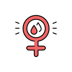 Female symbol Venus line black icon. Menstrual period. Sign for web page, mobile app, button, logo. Vector isolated button.
