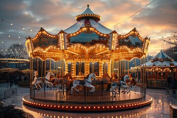 Amusement Park Carousel professional photography