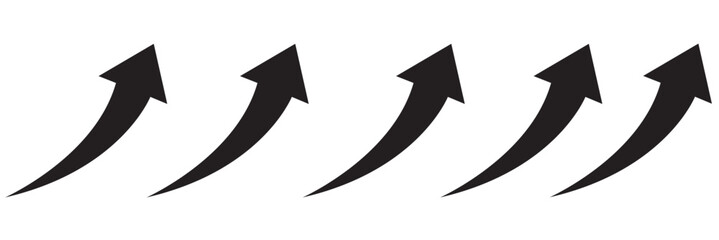 Vector up arrows. Set of rising arrows