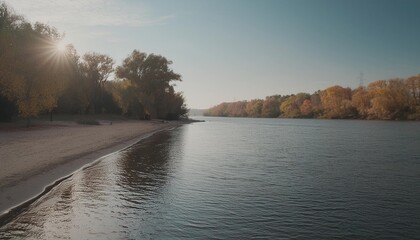 river beach in the autumn