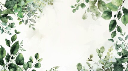 Springtime Invitation Illustration on White with copy-space. Beautiful Natural Watercolour Artwork.
