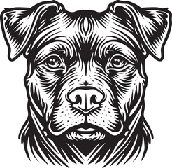 Dog, puppy hand drawn line style vector illustration isolated on white background