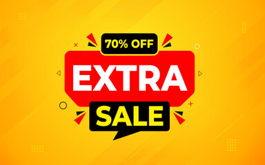 Extra Sale banner for web or social media. sale banner promotion template with discount tag. limited time offer, Get extra discount. Commercial poster, sale background vector illustration