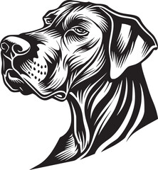 Dog, puppy hand drawn line style vector illustration isolated on white background