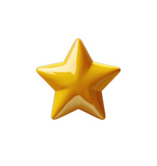Obraz premium 3D Golden Star winner rating review icon sign or symbol. PNG format.