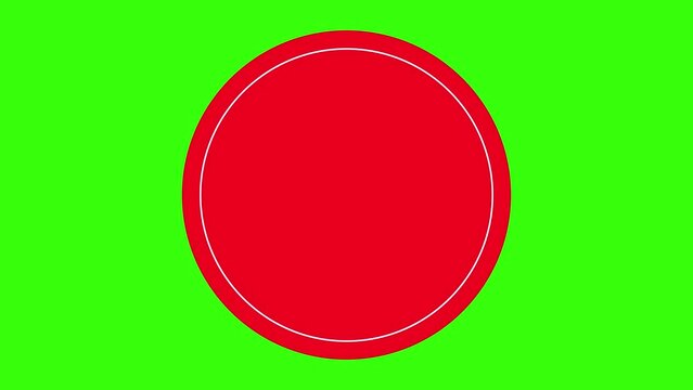 Peeling, Folding Round Sticker Display Animation on Green Background