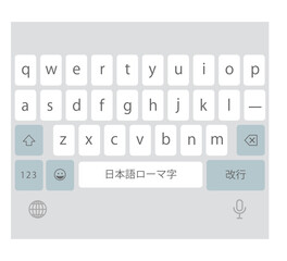 スマホの英語入力（アルファベット入力）のキーボードのイラスト