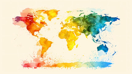 Naklejka premium Dotted world map,color world map,Vector design illustration