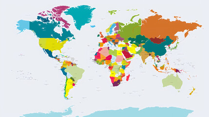 Obraz premium Dotted world map,color world map,Vector design illustration