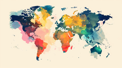 Fototapeta premium Dotted world map,color world map,Vector design illustration