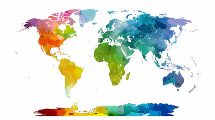 Dotted world map,color world map,Vector design illustration