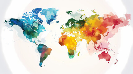 Dotted world map,color world map,Vector design illustration