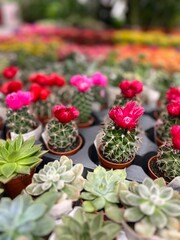 cacti in pots. indoor plant
