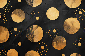 watercolor modern minimalist texture gold geometric shapes on black background