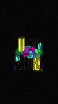 Juega ahora texto animado por colores que resaltan colores neon