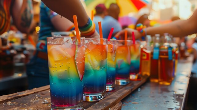 Rainbow Cocktails at Pride Festival