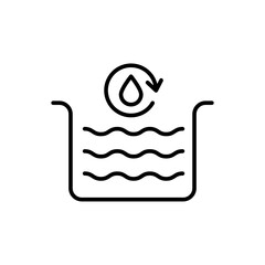 Naklejka premium Water treatment outline icons, minimalist vector illustration ,simple transparent graphic element .Isolated on white background