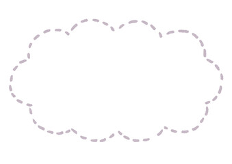 雲形のシンプルな点線のふきだし