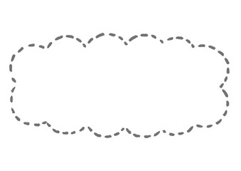 雲形のシンプルな点線のふきだし
