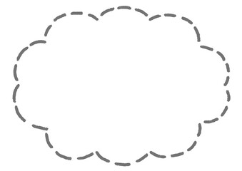雲形のシンプルな点線のふきだし