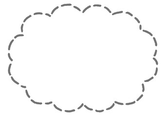 雲形のシンプルな点線のふきだし