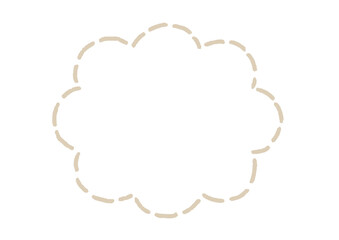 雲形のシンプルな点線のふきだし