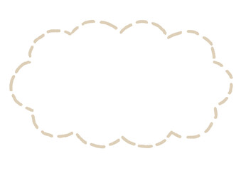 雲形のシンプルな点線のふきだし