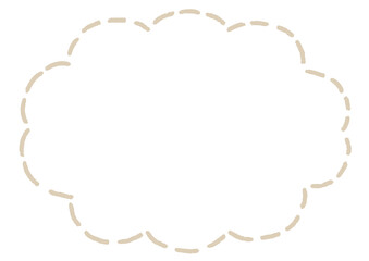 雲形のシンプルな点線のふきだし